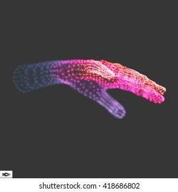 Human Arm. Hand Model. 3d Covering Skin. Vector Illustration.