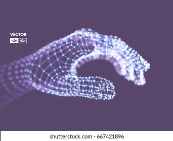 Human Arm. Hand Model. Connection structure. Future technology concept. 3D Vector illustration.