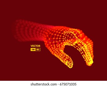 Human Arm. Hand Model. Connection structure. Future technology concept. 3D Vector illustration.