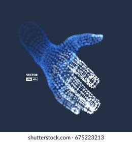 Human Arm. Hand Model. Connection structure. Future technology concept. 3D Vector illustration.