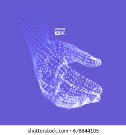 Human Arm. Hand Model. Connection structure. Future technology concept. 3D Vector illustration. 