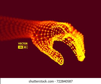 Human Arm. Hand Model. Connection structure. Future technology concept. 3D Vector illustration.