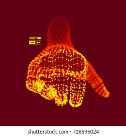 Human arm. Hand model. Connection structure. Future technology concept. 3D vector illustration. 