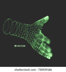 Human Arm. Hand Model. Connection structure. Future technology concept. 3D Vector illustration. 