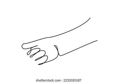 human arm hands friendly approach. hand asks do you have money