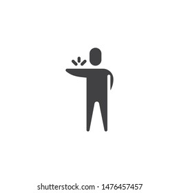Human arm pain vector icon. filled flat sign for mobile concept and web design. Hand pain glyph icon. Symbol, logo illustration. Vector graphics