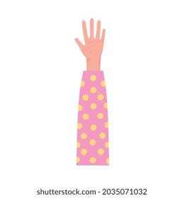 human arm with pointed cloth