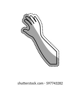 Human arm silhouette icon vector illustration graphic design