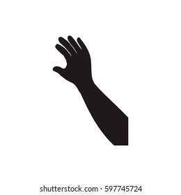 Human Arm Silhouette Icon Vector Illustration Graphic Design