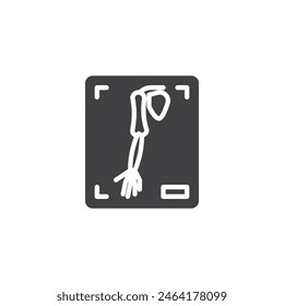 Human arm x ray vector icon. filled flat sign for mobile concept and web design. Arm X-Ray glyph icon. Symbol, logo illustration. Vector graphics