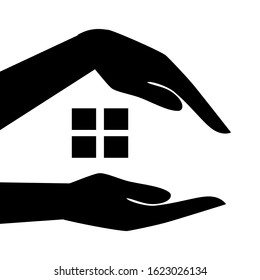 human arms created abstract house, vector