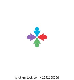 human arrow logo design template