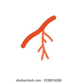 Icono de color arteria humana. El estilo plano se puede usar para web, móvil, ui. Sangre, vasos, arteria, vascular, vena, cardiovascular, concepto cardiaco. Ilustración vectorial aislada en fondo blanco. EPS 10.