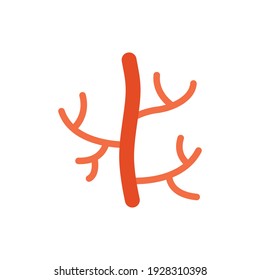 Symbol der menschlichen Arterie. Flach-Stil kann für Web, mobile, ui verwendet werden. Blut, Gefäß, Arterie, Gefäß, Vene, Herz-Kreislauf-System, Herzkonzept. Vektorgrafik einzeln auf weißem Hintergrund. EPS10.