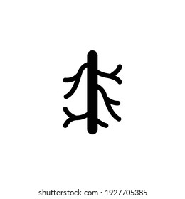 Icono de glifo de arteria humana. El estilo sólido se puede usar para web, móvil, ui. Sangre, vasos, arteria, vascular, vena, cardiovascular, concepto cardiaco. Ilustración vectorial aislada en fondo blanco. EPS 10.