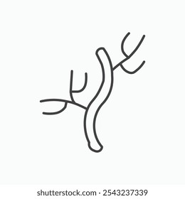 Human artery icon in black outlined and solid.