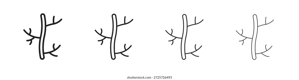 Conceito de ícone da artéria humana. Símbolo de linha fina. Vetor de estilo de contorno simples