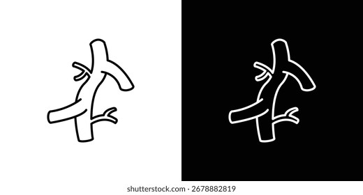 Icono de la arteria humana en trazo editable. Ilustración vectorial EPS 10.