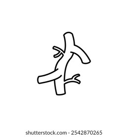 Icono de la arteria humana. Iconos llenos y de la línea del golpe