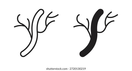 Human artery icon illustration, thin line vector, web design sign,