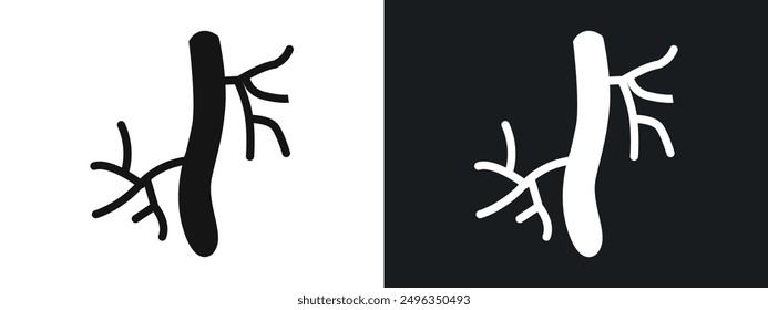 Vector de conjunto de gráficos lineales de icono de arteria humana en negro