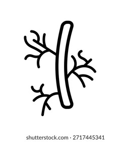 Icono de la arteria humana. Símbolo de la arteria humana creado en un estilo de icono de revestimiento delgado simple.