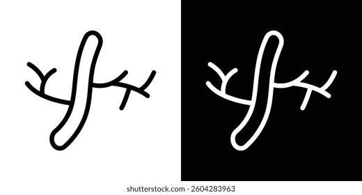 Human artery icons vectors set in stroke line style.