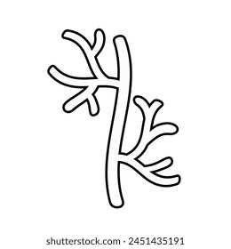 Umriss der menschlichen Arterie. Vektorillustration isoliert auf weißem Hintergrund.
