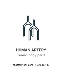 Vektorillustration der menschlichen Arterie Symbol. Dünne schwarze Arteriensymbol, einfache Vektorillustration aus bearbeitbaren Körperteilen Konzept einzeln auf weißem Hintergrund