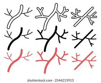 Human artery vector icon collection. vector illustration set.