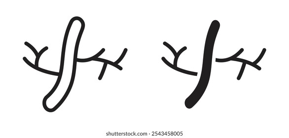 Human artery vector icon set in black.