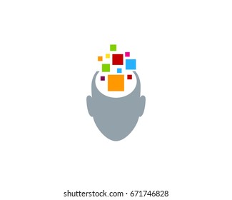 Human Artificial Intelligence Icon Logo Design Element