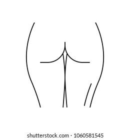 Human ass icon. Outline human ass vector icon for web design isolated on white background