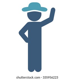Human Assurance vector icon. Style is bicolor flat symbol, cyan and blue colors, rounded angles, white background.