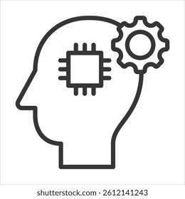 Human Augmentation Icon Vector Illustration Outline