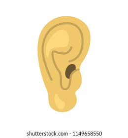 Human auricle color vector icon. Flat design