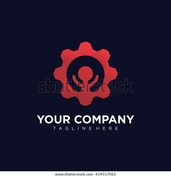 Human Auto\
Repair Technology Logo template\
Design
