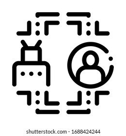 human automation in robot icon vector. human automation in robot sign. isolated contour symbol illustration