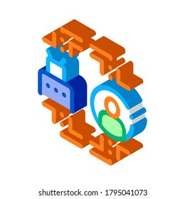 human automation in robot icon vector. isometric human automation in robot sign. color isolated symbol illustration