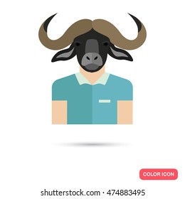 Human avatar with bull head