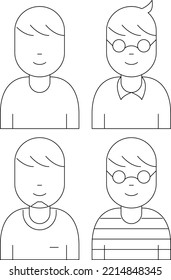 Human Avatar Character Contours Drawing