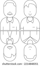 Human Avatar Character Contours Drawing