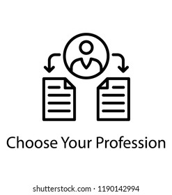 A human avatar connected to documents symbolising resume 