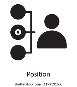 Human avatar connected with network nodes, employee position 