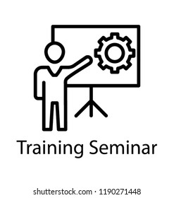 Human avatar delivering presentation in training seminar