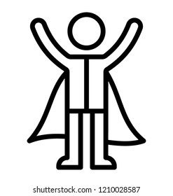 Human avatar with hands up  commemorating icon for success  