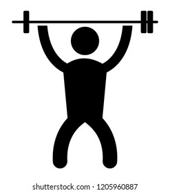 Human avatar lifting heavy weights showcasing weightlifting concept  