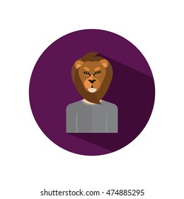 Human avatar with the lion head