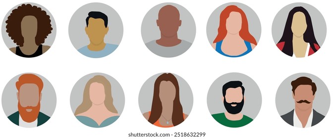 Human avatar. People icon. Profile user sign illustration on gray background