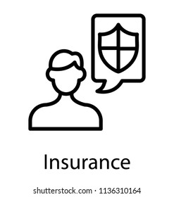 Human avatar with shield indicating insurance icon 